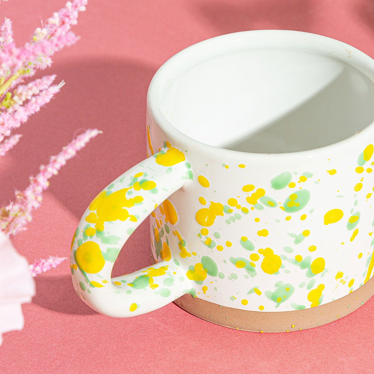 Yellow and Green Splatterware Mug