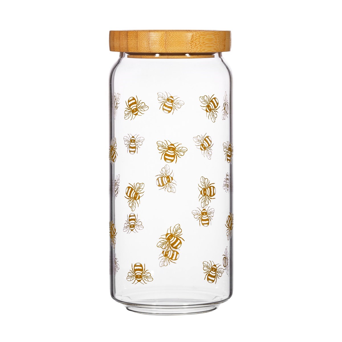 Vintage Bee Glass Storage Jar Large