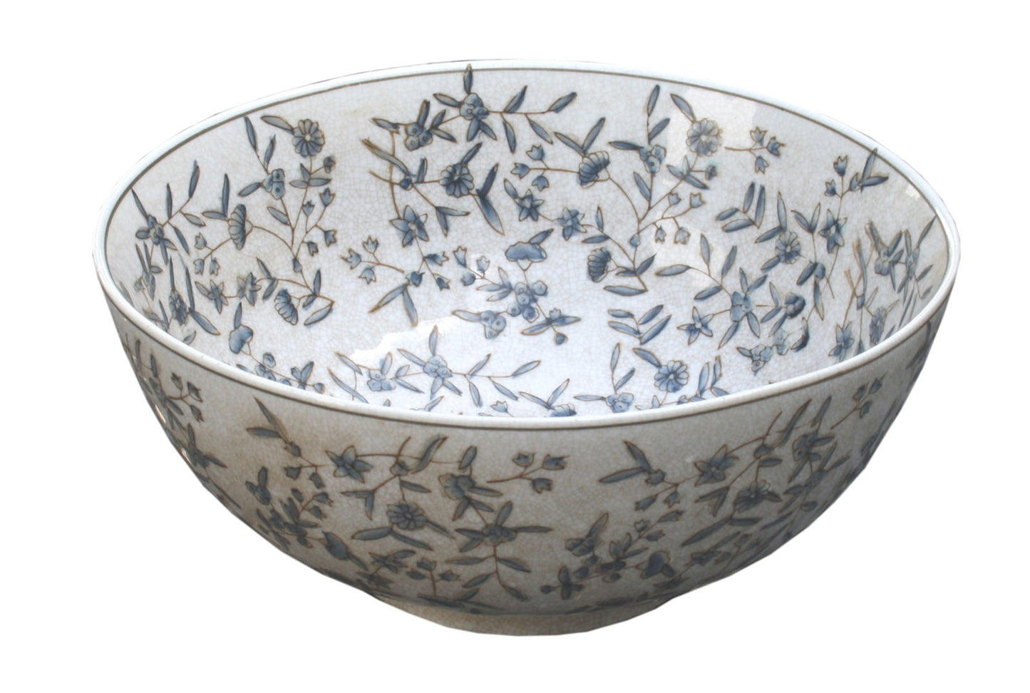 Blue And White Ditsy Print Bowl