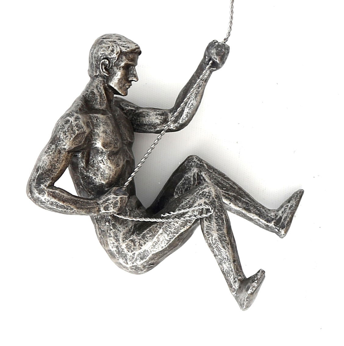 Silver Abseiling Man Looking Down 73cm