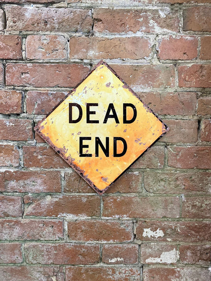 Metal Square Wall Sign - Dead End