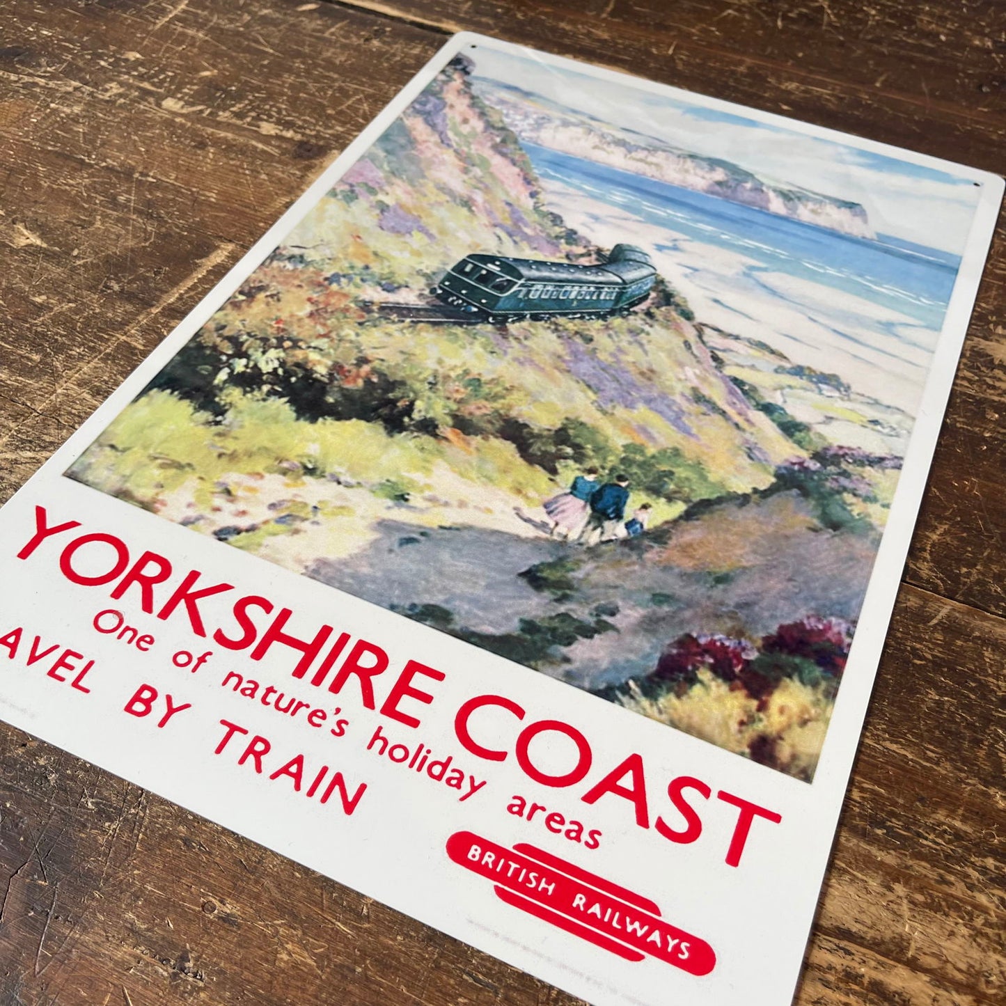 Vintage Metal Sign - British Railways Retro Advertising, Yorkshire Coast