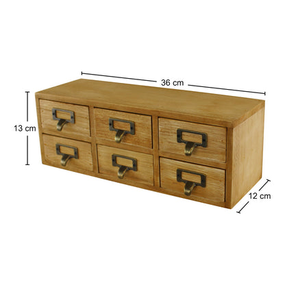 6 Drawer Double Level Small Storage Unit, Trinket Drawers