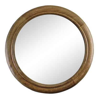 Mango Wood Circular Wall Mirror, 53cm