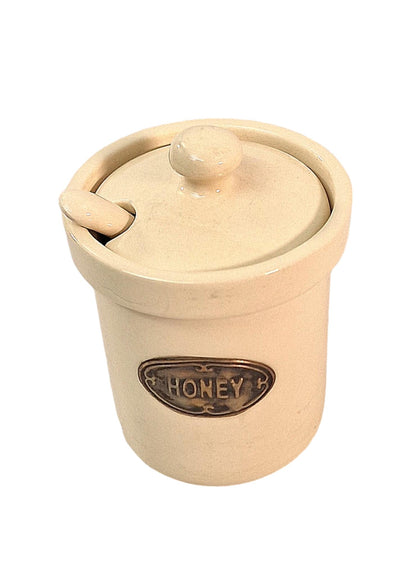 Ceramic Honey Jar with Ceramic Spoon