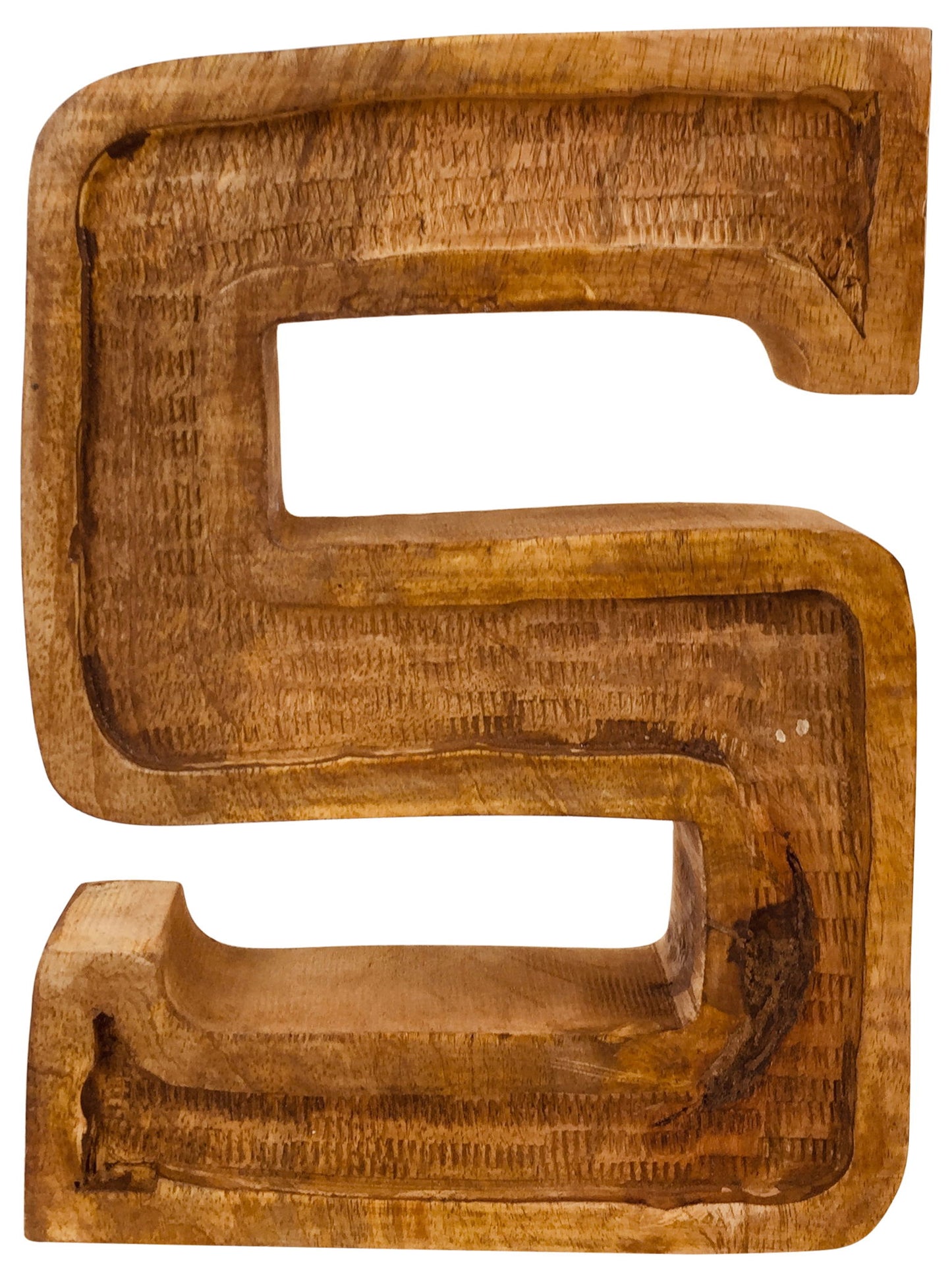 Hand Carved Wooden Embossed Letter S