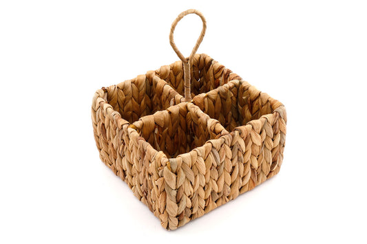 Square Raffia Weaved Cutlery Holder