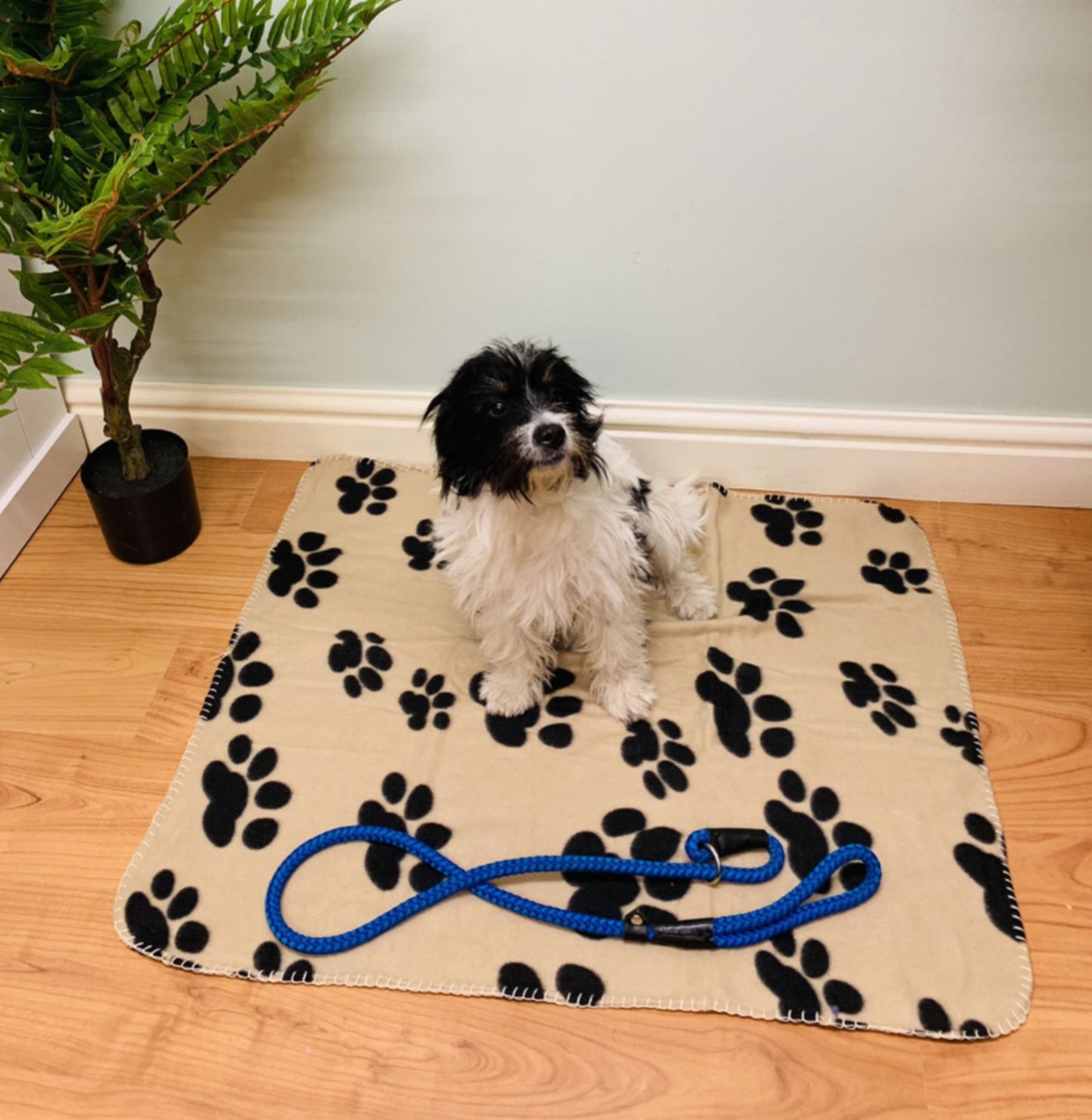 Brown Paw Print Fleece Throw 80cm