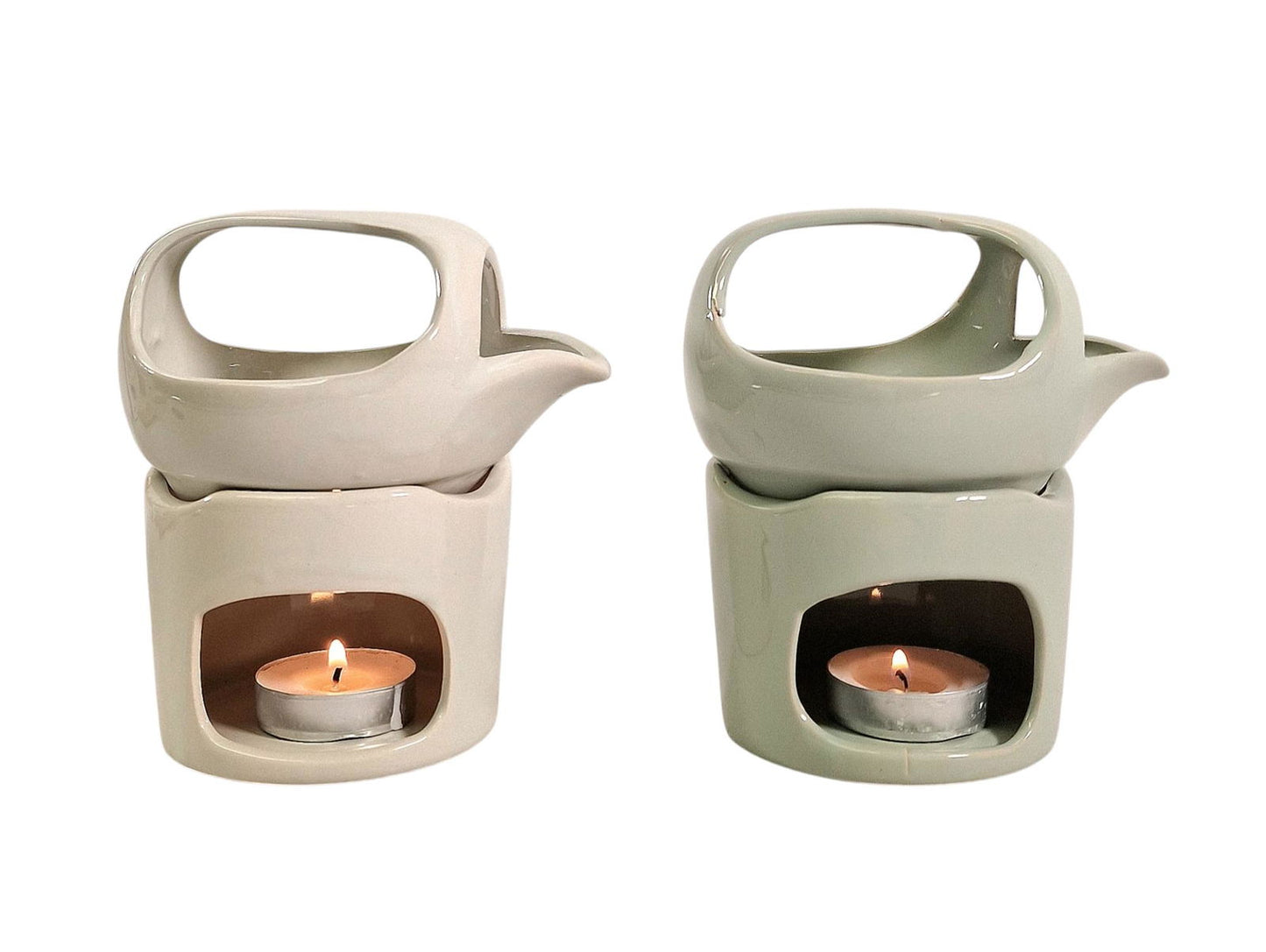 Oil Burner In Off White With Removeable Top