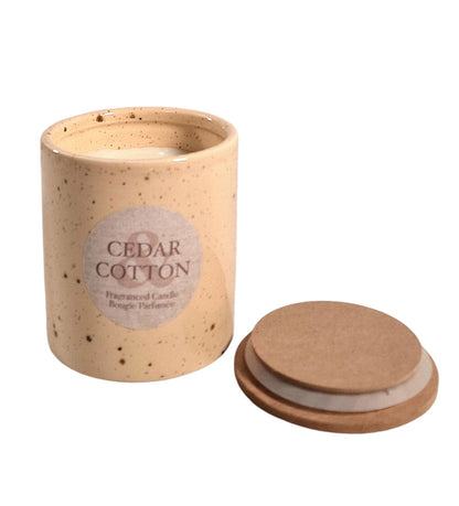 Candle Pot Wooden Lid - Cedar Cotton