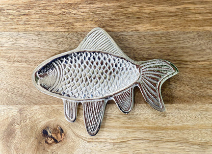 Silver Metal Fish Shape Tray 19cm