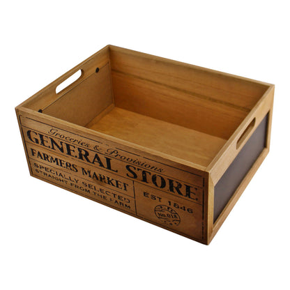 Set Of 3 General Store Chalkboard Storage Crates