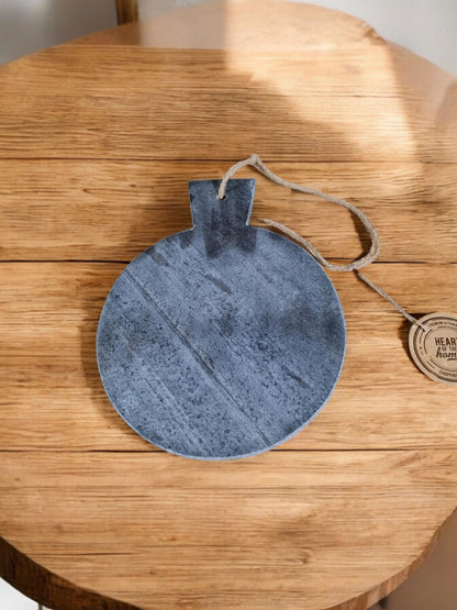 Grey Round Marble Chopping Board 31x25cm