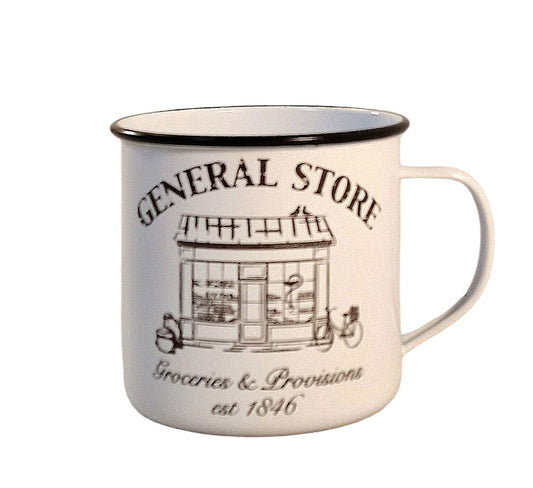 White General Store Tin Mug