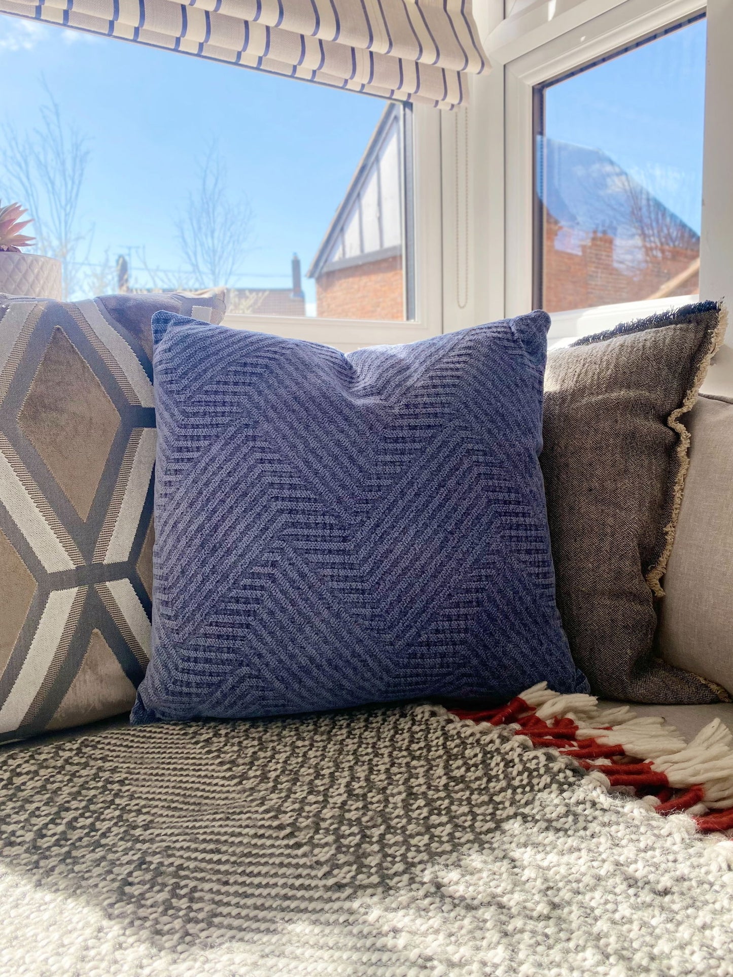 Blue Square Scatter Cushion