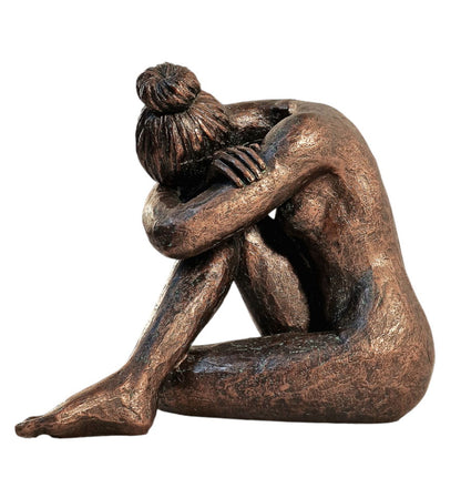 Sitting Woman Statue Bronze Style 41cm