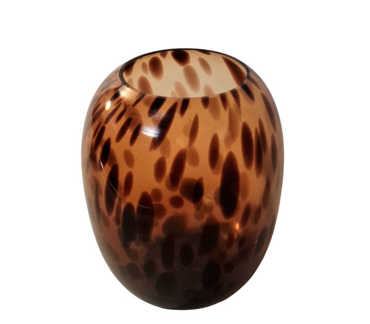 Leopard Print Glass Vase 26cm