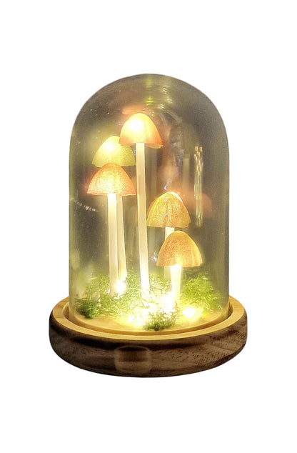 Mushroom Glass Globe with L.E.D Lighting 22cm