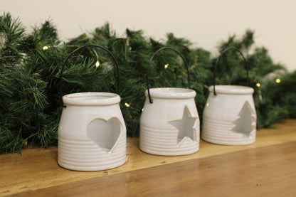 Set of Three Ceramic Tealight Holders