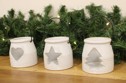 Set of Three Ceramic Tealight Holders