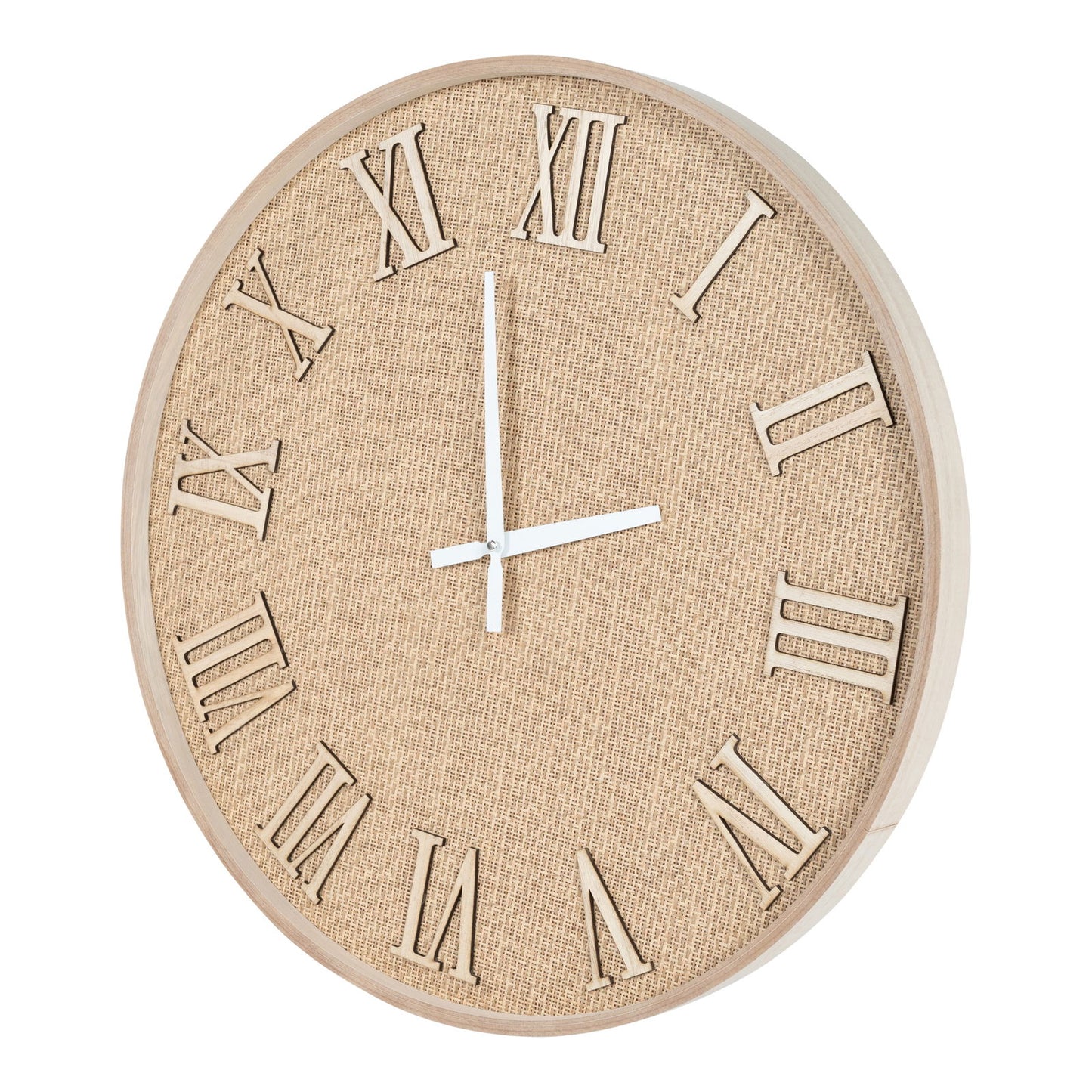 Serenity Hessian Woven Wall Clock 50cm